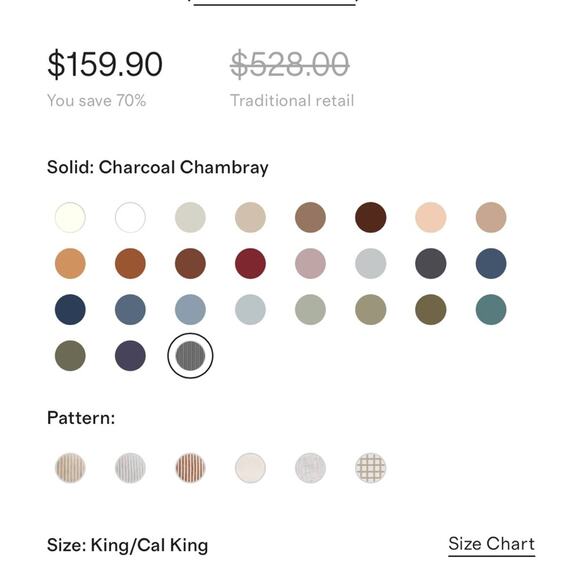 Quince European Linen Duvet Cover Charcoal Chambray Size King/CalKing - Picture 8 of 8